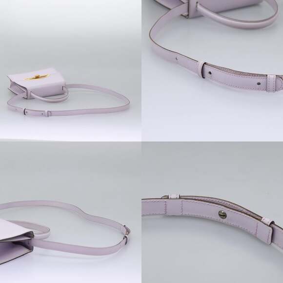 CELINE Hand Bag Leather Purple Gold - Picture 10 of 13